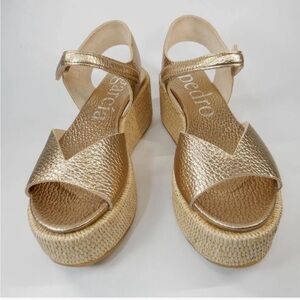 Pedro Garcia Nirvana Platform Gold Women's Sandals